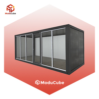 Moducube Vente directe Maison préfabriquée de type Z de 10 pieds Maison préfabriquée Conteneur de bureau Magasin de conteneurs Maison portable avec mur de verre