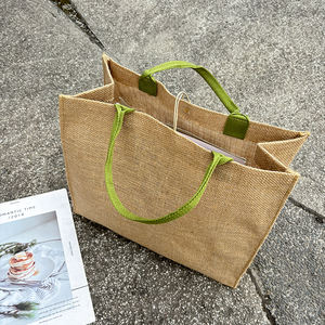 Bolsa de transporte de yute grande de calidad superior para hombres y mujeres, yute de <span class=keywords><strong>codicia</strong></span> de alimentos de alta calidad con <span class=keywords><strong>precio</strong></span> comparativo con botón - Product Image 5