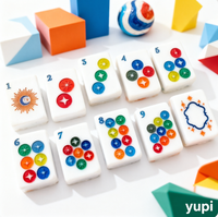 Jeu de Mahjong Américain Rétro Pop Art - Tuiles Lèvres et Dragon Créatives, Design Élégant Bicolore
