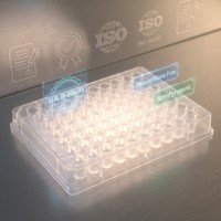 Plaque à puits profonds carrée de 96 puits à fond conique de 0,8 ml compatible avec l'instrument d'extraction automatisé Kingfisher Flex P-0.8-SQV-96