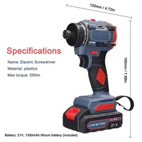 Perceuse-visseuse sans fil 21V à moteur brushless, mandrin à cliquet, couple élevé, vitesse variable en continu, réversible, pour réparation automobile professionnelle