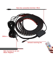 Bande lumineuse LED néon RGB, bande lumineuse LED pleine couleur, bande lumineuse LED Ws2811, kit extérieur pour le dessous de caisse de la voiture avec mode musical