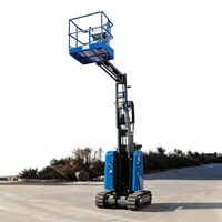 Neue elektrische 10m Vertikalmast-Hebebühne auf Raupenfahrwerk für Bauarbeiten, Teleskop-Auslegerbühne für Landwirtschaft und Fabrikflächen, kleine Hebebühne