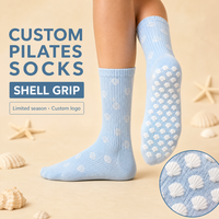 Chaussettes de Pilates en gros pour femmes, avec logo personnalisé, chaussettes de yoga antidérapantes de luxe en coton pour barre, chaussettes de sport athlétiques sur mesure