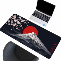 Tapis de souris de jeu XL anti-rayures, motif samouraï japonais Bushido en aquarelle, base en caoutchouc antidérapante, bords cousus, tapis de bureau
