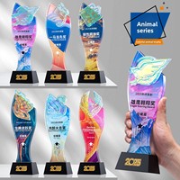 Trofeo de Cristal Práctico, Ecológico, Blanco, Irregular, Creativo, Colorido, de Alta Gama, con Temática Deportiva, para Bodas