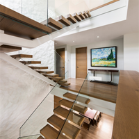 DAIYA chine escalier stratifié avec bande de roulement en bois massif de 80mm de hauteur