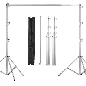 <span class=keywords><strong>E</strong></span>-reise 2.8m * 3m support de toile de fond en acier inoxydable robuste, support de fond réglable Kit de système de support de toile de fond photographie - Product Image 1