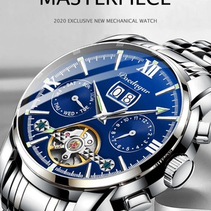 POEDAGAR Fashion <b>Mechanical</b> <b>Watches</b> Top Brand Luxury Automatic Men Wrist <b>Watches</b> Casual Business Waterproof Luminous Clock - Product Image 4