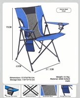 Chaise pliante de camping en plein air, fauteuil de loisirs portable, chaise de pêche en tissu Oxford 600D, style de vie décontracté