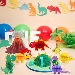 Nicro — ensemble de décorations en forme de <span class=keywords><strong>petit</strong></span> Dino <span class=keywords><strong>t</strong></span>-<span class=keywords><strong>rex</strong></span>, 7 pièces, pièces de centre de Table, type dinosaure, nid d'abeille, pour anniversaire d'enfants - Product Image 5
