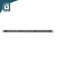 Gcabling Conector Hembra a Hembra 1RU Cat6 Mini de 24 Puertos, Modular de Pared con Código de Conexión y Panel IDC, con Logotipo, Módulos Hembra Cat 6