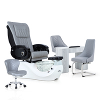 Ensemble de mobilier professionnel pour salon de manucure Kangmei, système de bain à remous sans tuyau, pompe de vidange, spa pour les pieds, chaise de massage pour manucure et pédicure