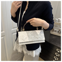Nouveau Sac à Main Tendance 2025 en Similicuir Gaufré et Brodé Papillon, Couleur Unie, pour Femme, Porté Épaule ou Croisé