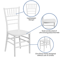 Chaises Chivari en résine blanche de mariage Chiavari avec coussin pour banquet de haute qualité