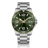 Montre automatique mécanique de plongée de luxe en acier inoxydable bleu lumineux avec cristal saphir, résistante à l'eau 10 bars, fabriquée sur mesure par ODM Factory