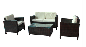 Juego de muebles de ratán de 4 piezas marrón oscuro - Product Image 2