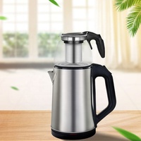 Samovar électrique en acier inoxydable grande capacité 1,8L+0,8L, puissance 1500W, pour la maison et la cuisine, bouilloire et pot à thé automatiques