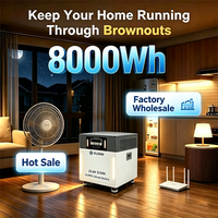 Centrale Électrique Portable 8000Wh 3500W Haute Puissance, Générateur Solaire Hors Réseau pour Maison, Magasin, Île, Recharge Rapide