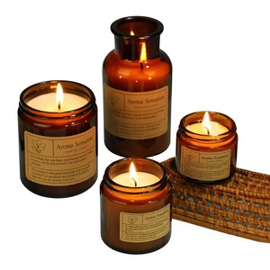 Vela Aromática Artesanal en Forma de Taza, Estilo Vegetal, de Vidrio Color Canela, Sin Humo, con Aroma Romántico, Regalo Perfecto para Anfitrionas - Product Image 1