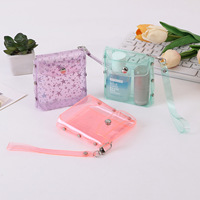 Pochette à monnaie suspendue en PVC personnalisée, multifonctionnelle, pour gloss et rouge à lèvres, étui à clés portable, sac de mode
