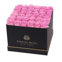 Boîte à fleurs en papier avec chapeau carré, logo personnalisé, cadeau en velours, avec tiroir, 15 pièces
