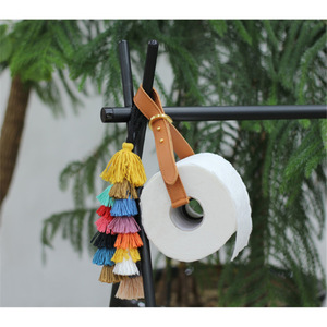 Outdoor camping hanging tissue holder, leather toilet paper <b>roll</b> holder, home bedroom tissue holder, napkin <b>rack</b>. - Product Image 3