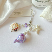 Pendentif en forme de coquille de perle de baleine, porte-clés perlé, breloque de sac tendance