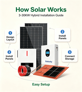 Offre Spéciale ESSLUCKY 5KW-30KW Kits de Stockage d'Énergie Solaire MPPT avec Batterie au Lithium pour la Maison - Product Image 4