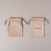 Sac à cordon en daim de luxe pour bijoux, sac cadeau, emballage personnalisé pour bijoux avec logo imprimé