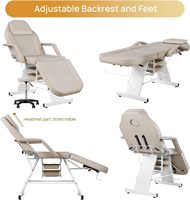 Table de massage de beauté, table de salon de beauté, table de massage des cils, table de spa faciale incurvée, électrique, portable, de luxe, hydraulique, réglable