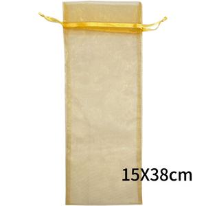 Bolsa de Regalo para Vino Tinto con Logotipo Personalizado 15X38, Bolsa Larga de Satén y Malla con Cordón para Guardar Vino y Azúcar - Product Image 5