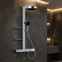 Système de douche mural HONGDEC gris anthracite avec affichage numérique et thermostat, kit de douche pour salle de bain