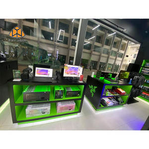 Gaming <strong>Store</strong> Design <strong>Computer</strong> Repair <strong>Stores</strong> Counter Table for Shop Wood Laptop Showroom Display Design - Product Image 3