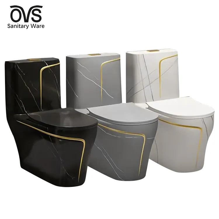 OVS Fabricant d'articles sanitaires de luxe Commode en céramique Salle de bain d'hôtel WC en céramique Cuvette de toilette une pièce de couleur