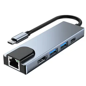 高性能ポートアダプターマルチポートUSB Cハブ5in1タイプCハブUSB CドッキングステーションハブOTGアダプタースプリッター