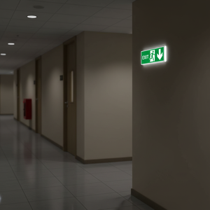 ไฟ LED ป้ายทางออกแบบเรืองแสง รูปลูกศรลง SMD มาตรฐาน IP65 สำหรับใช้งานภายในและภายนอกอาคาร โครงสร้างเหล็ก ใช้งานได้ยาวนาน - Product Image 3