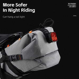 Sacoche de Selle de Vélo Multifonctionnelle Grande Capacité 10L en Polyester Imperméable avec Fermeture Éclair et Sangle Amovible pour Vélo de Route - Product Image 3