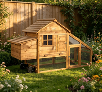 Vente en gros usine : Grand poulailler mobile de luxe en bois, respirant, sur roues, pour l'extérieur, cage à volailles pour la ferme et le jardin