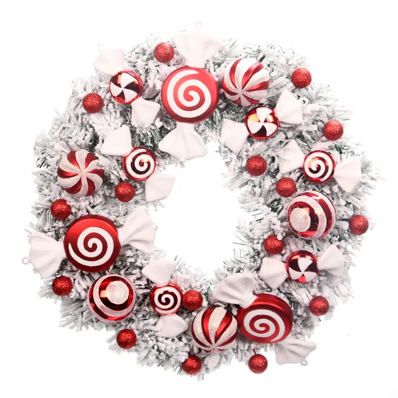 Wholesale 2023 New Christmas Wreath Candy Garland Christmas Wreaths For Door Decorations
