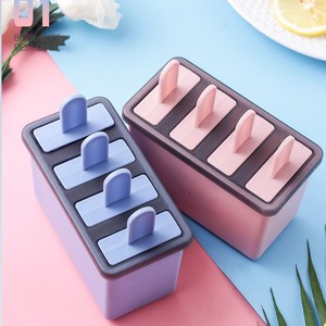 Stampo per ghiaccioli in plastica stampo per gelato Lolly Pop Maker fatto in casa <span class=keywords><strong>4</strong></span> ghiaccioli per bambini PP coperchio vassoio per cubetti di ghiaccio usa e getta in plastica - Product Image 3