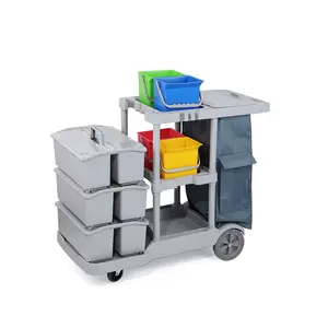 Hospital Outdoor Janitorial Housekeeping Cleaning Cart Trolley