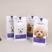 Sac à fermeture éclair à fond carré Emballage lyophilisé pour aliments pour animaux de compagnie pour chiens et chats jusqu'à 10kg Sacs en plastique PE certifiés BRC pour aliments pour chiens