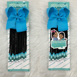 Elastisches Band Pferdeschwanz Maßgefertigte 8-Zoll <span class=keywords><strong>Sengel</strong></span> Twist Pferdeschwänze mit Großen Rosa Perlen Kinder Geflochtene Pferdeschwänze Transparente Perlen DIY - Product Image 5