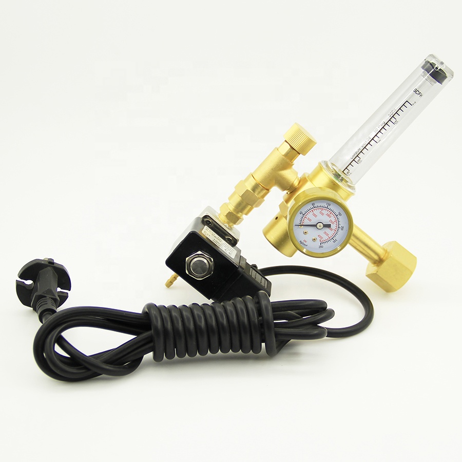 Парниковый автоматический латунный регулятор CO2 высокого давления DEM FR1300 с соленоидным клапаном для установки