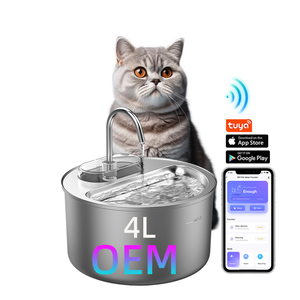 OEM Tuya air mancur air kucing baja antikarat, mangkuk air minum anjing Dispenser untuk hewan kucing dengan Filter pengganti - Product Image 1