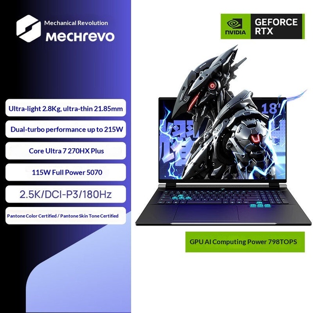 Brank New Mechrevo YaoShi 18Pro Core Ultra7 270HX Plus RTX5070 18inch 180Hz Gaming Laptop the Latest Model in 2026