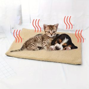 Tapis de chenil auto-chauffant pour chat et chien respirant doux agneau cachemire tapis chauffant chaud pour animaux de compagnie coussin de stockage de chaleur détachable pour animaux de compagnie - Product Image 6