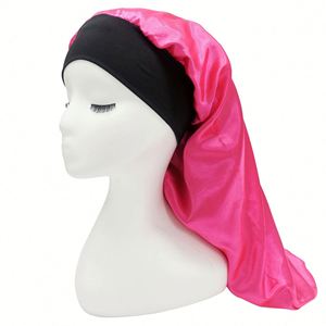 OEM ODM Soft Silky <b>Braid</b> Bonnets Design Your Own Logo Custom Long Satin Bonnet for Women Hair Care - Product Image 1