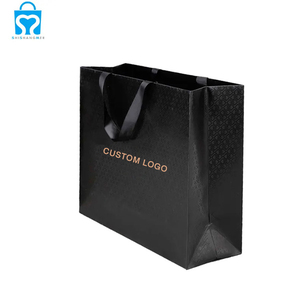 Sang trọng Morocco Đen Shopper Túi giấy với lá vàng nổi logo văn phòng sử dụng & quần áo/lông giấy bìa in ấn xử lý - Product Image 1